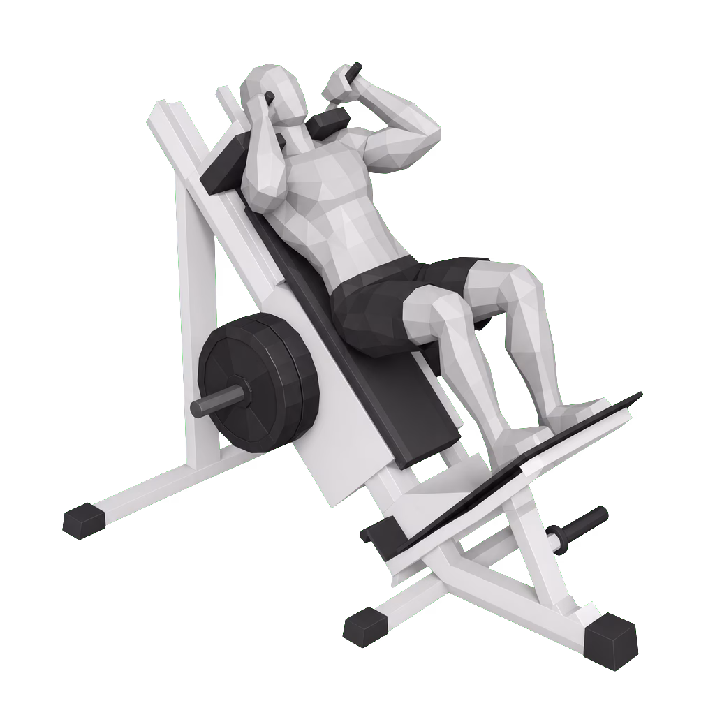 Machine Hack Squat demonstration